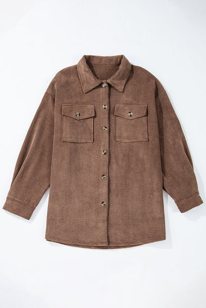 Threaded Pear Eleanor Corduroy Flap Up Shacket