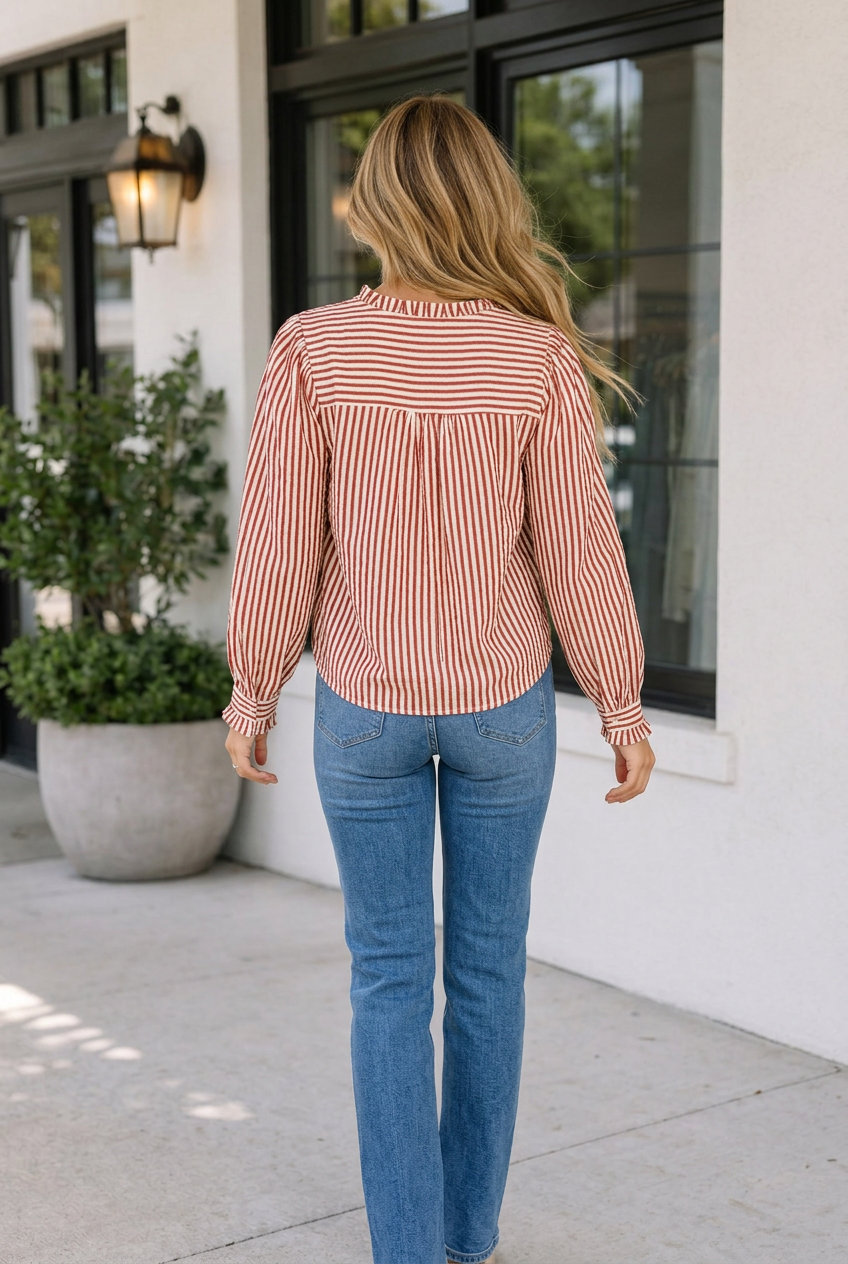 Threaded Pear Frances Long Sleeve Shirt Long Sleeve Top