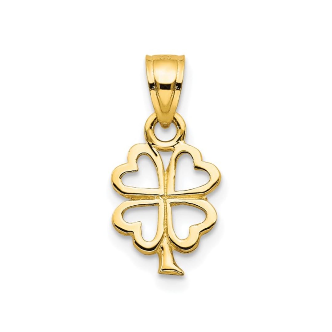 Four Leaf Clover Charm 10K Yellow Gold Pendant