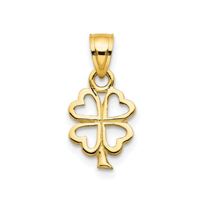 Four Leaf Clover Charm 10K Yellow Gold Pendant
