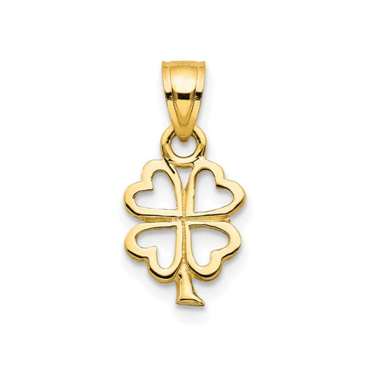 Four Leaf Clover Charm 10K Yellow Gold Pendant