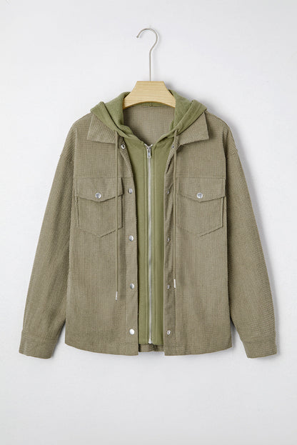 Threaded Pear Undine Knit Textured Hooded Jacket