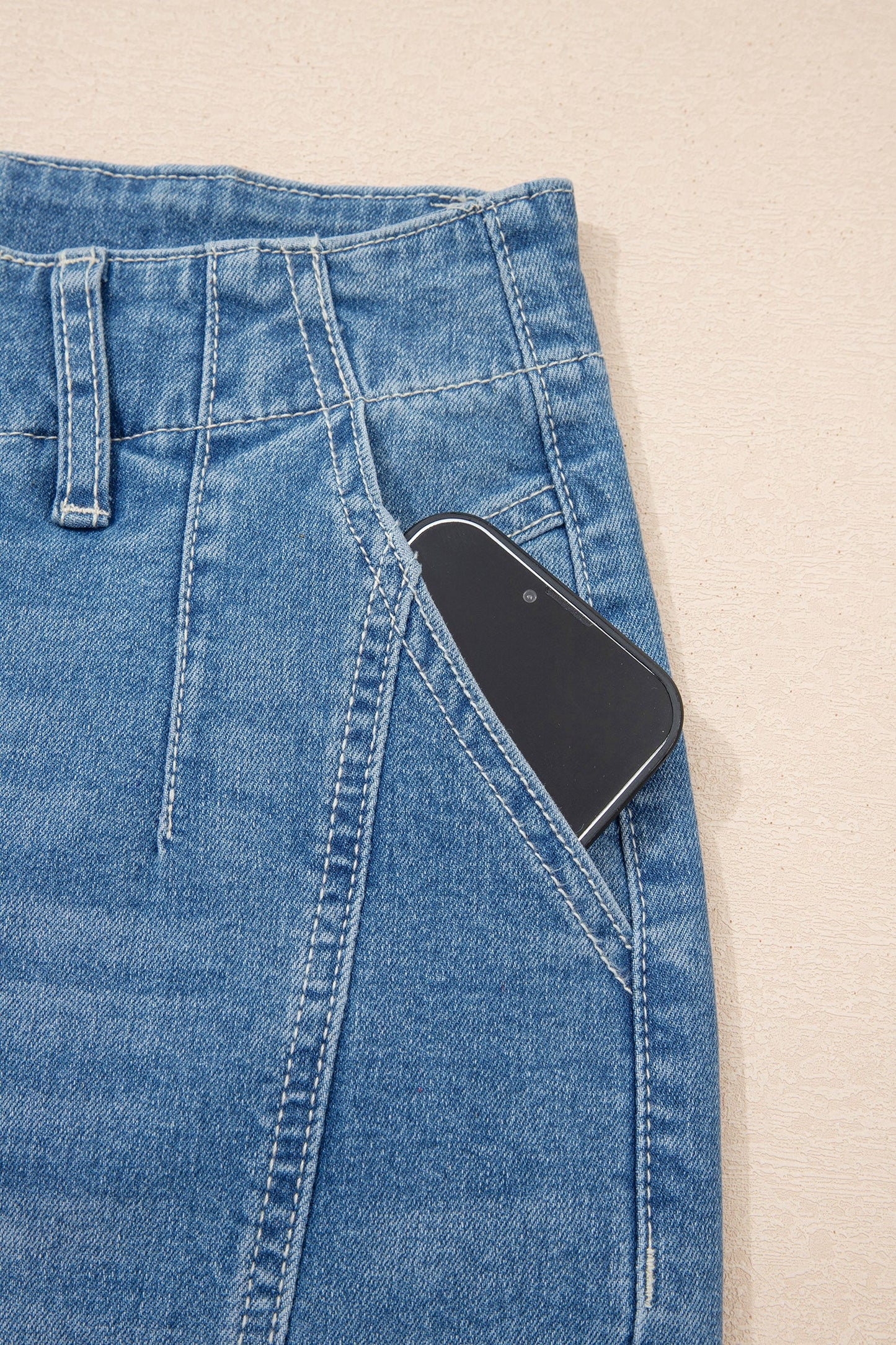 Threaded Pear Hana Wash Cuffed Barrel Jeans