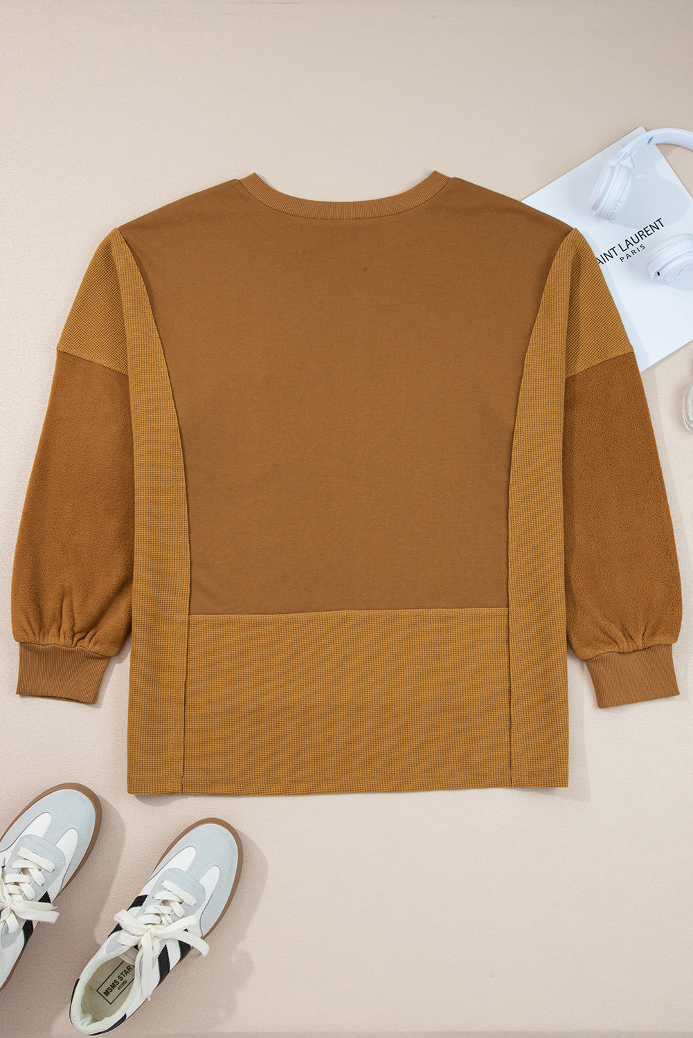 Threaded Pear Isabella High Low Patchwork Sweatshirt