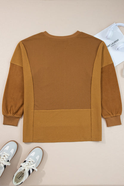 Threaded Pear Isabella High Low Patchwork Sweatshirt