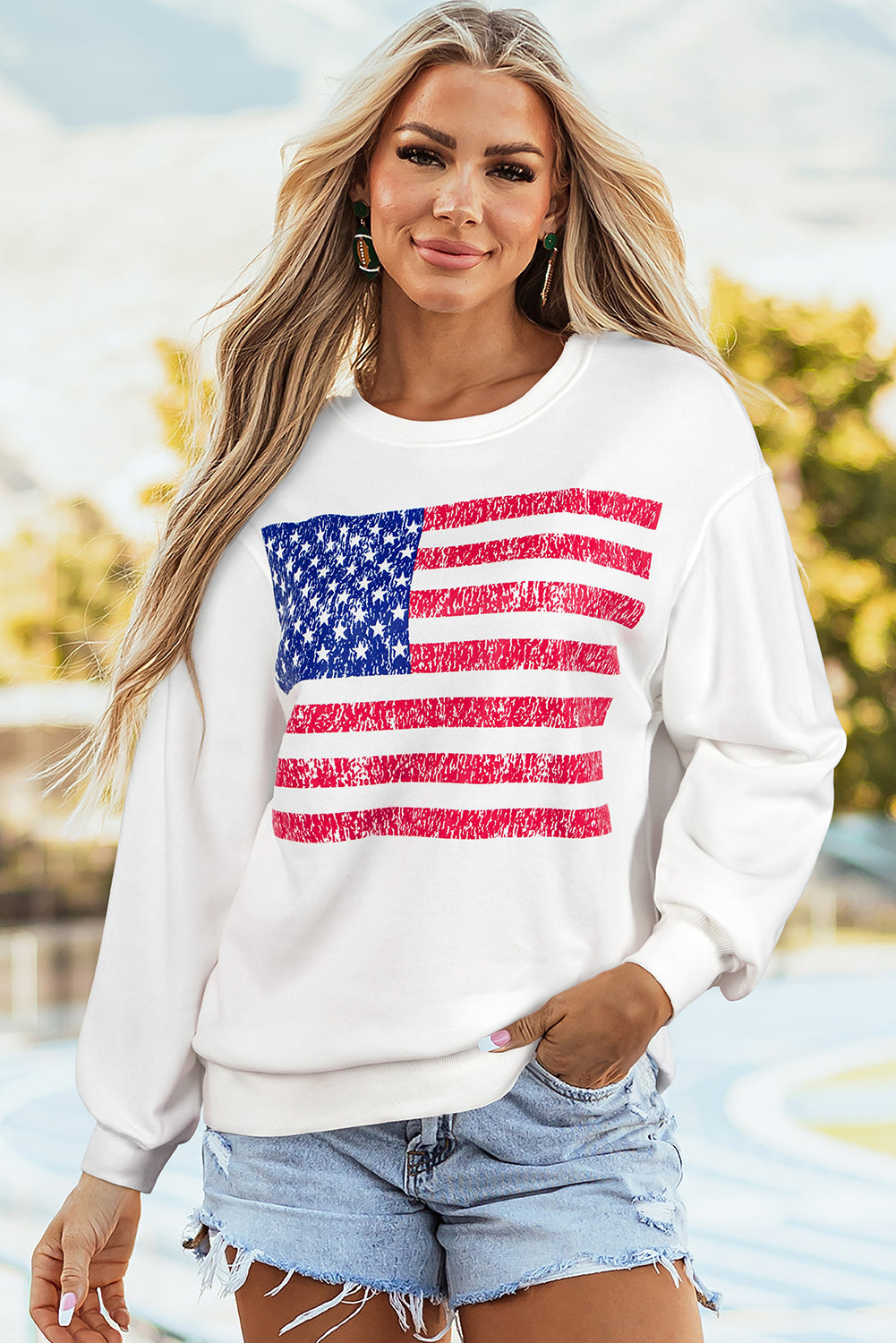 Threaded Pear Gianna Drop Shoulder Loose Sweatshirt