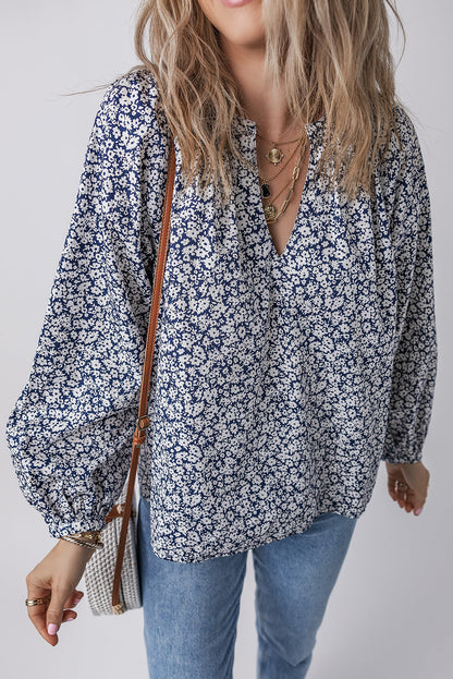 Threaded Pear Amelie Notched Puff Sleeve Blouse