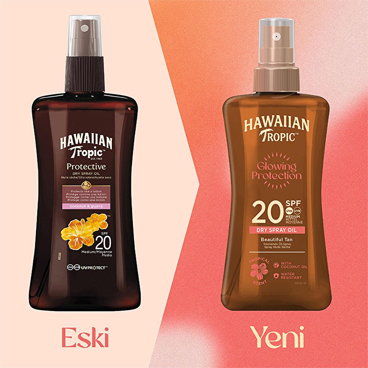 Hawaiian Tropic Glowing Protection SPF20 Sunscreen Oil: Tan & Moisturize with UVA/UVB Protection