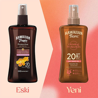 Hawaiian Tropic Glowing Protection SPF20 Sunscreen Oil: Tan & Moisturize with UVA/UVB Protection