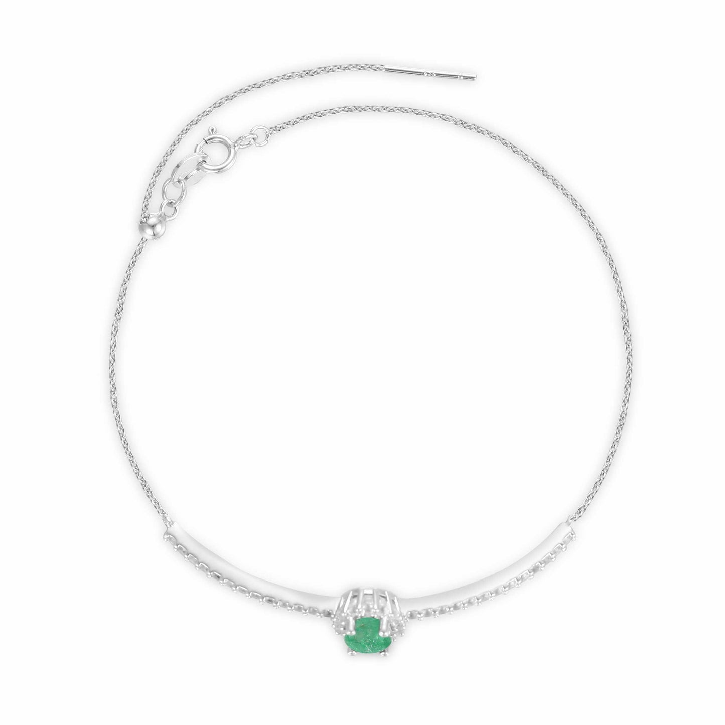 Emerald Tennis Halo Bracelet