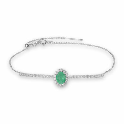 Emerald Tennis Halo Bracelet