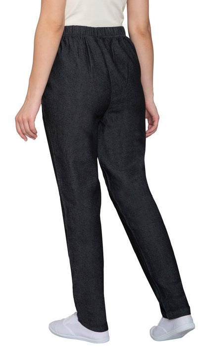Women's Elastic Waist Pull On Jeans in Denim & Twill - Soft & Lightweight with a bit Stretch