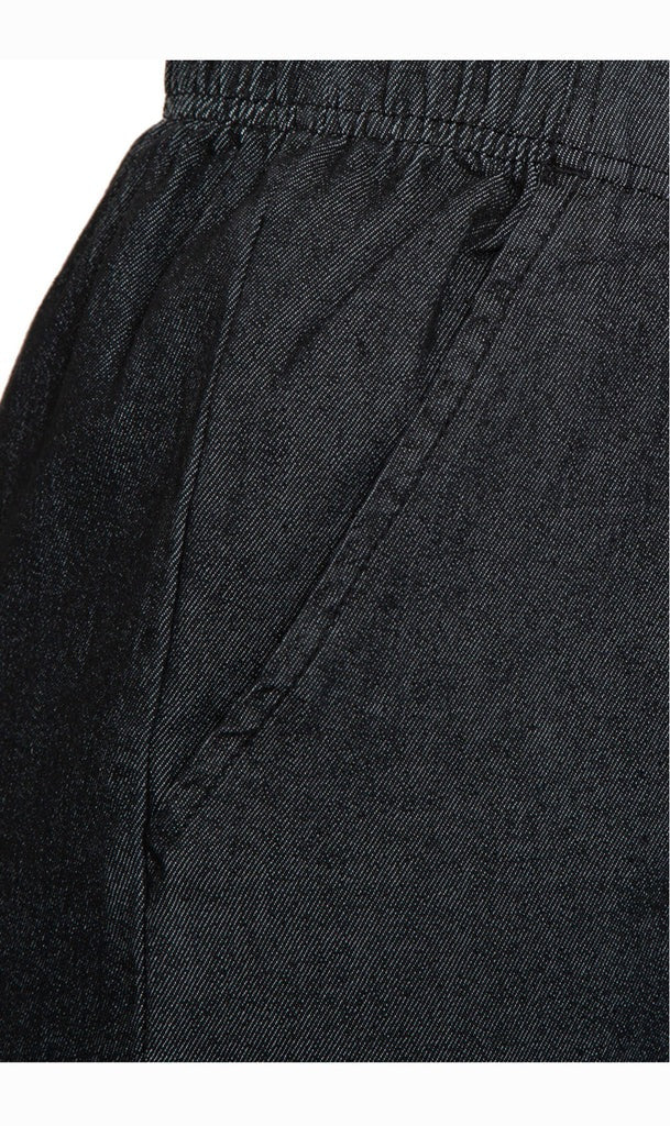 Women's Elastic Waist Pull On Jeans in Denim & Twill - Soft & Lightweight with a bit Stretch