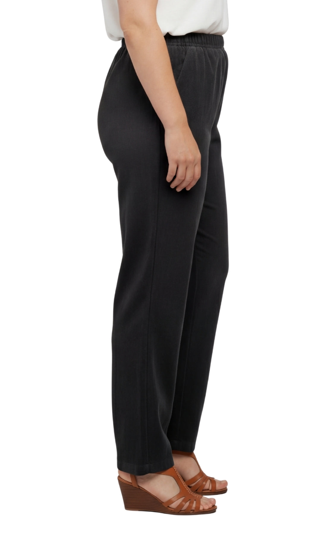 Women's Elastic Waist Pull On Jeans in Denim & Twill - Soft & Lightweight with a bit Stretch
