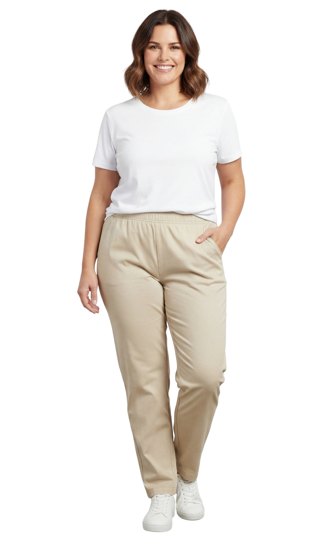 Women's Elastic Waist Pull On Jeans in Denim & Twill - Soft & Lightweight with a bit Stretch