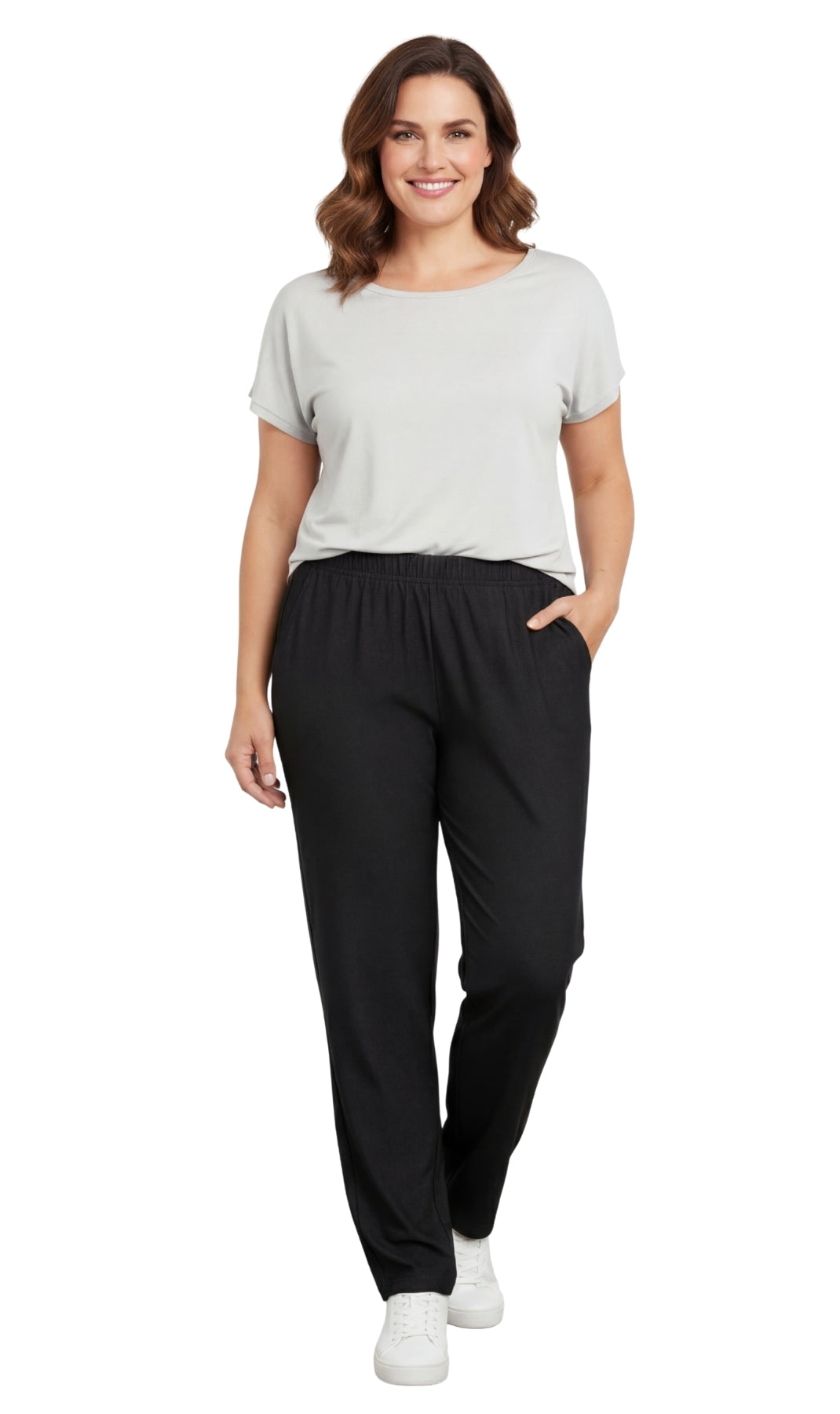 Women's Elastic Waist Pull On Jeans in Denim & Twill - Soft & Lightweight with a bit Stretch
