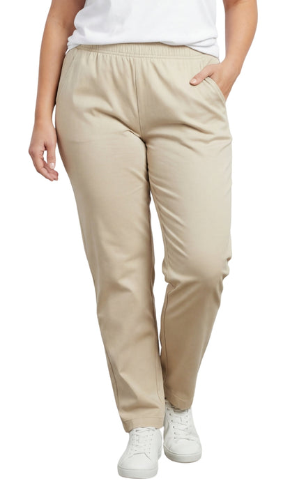 Women's Elastic Waist Pull On Jeans in Denim & Twill - Soft & Lightweight with a bit Stretch