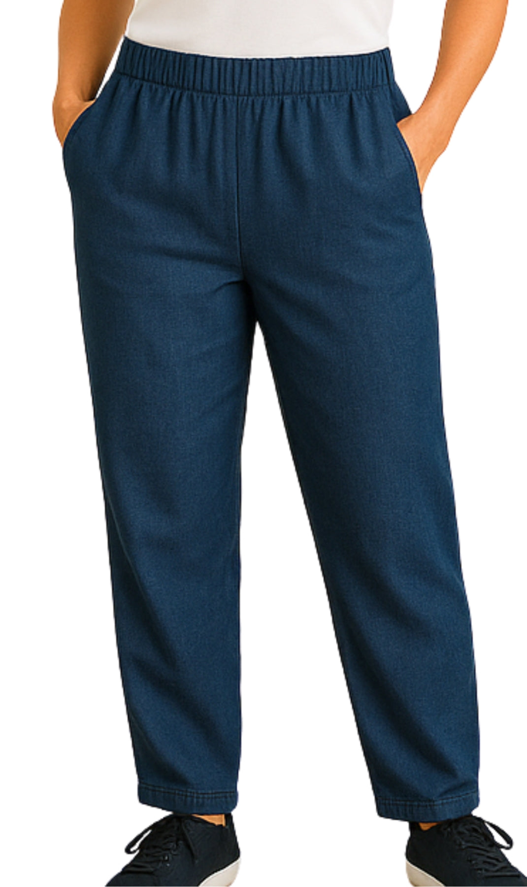Women's Elastic Waist Pull On Jeans in Denim & Twill - Soft & Lightweight with a bit Stretch