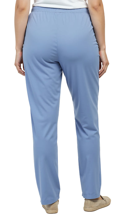 Women's Knit Pull on Pants - Cotton Blend with Flat Front waistband