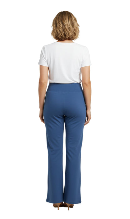 Women's Pull-on Cotton Stretch Bootcut Flare Leggings with a Crossover waistband