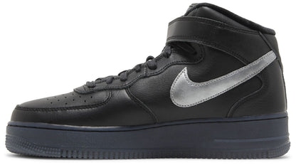 Nike Men's Air Force 1 Mid Prm 'Black Metallic Silver' Sneakers