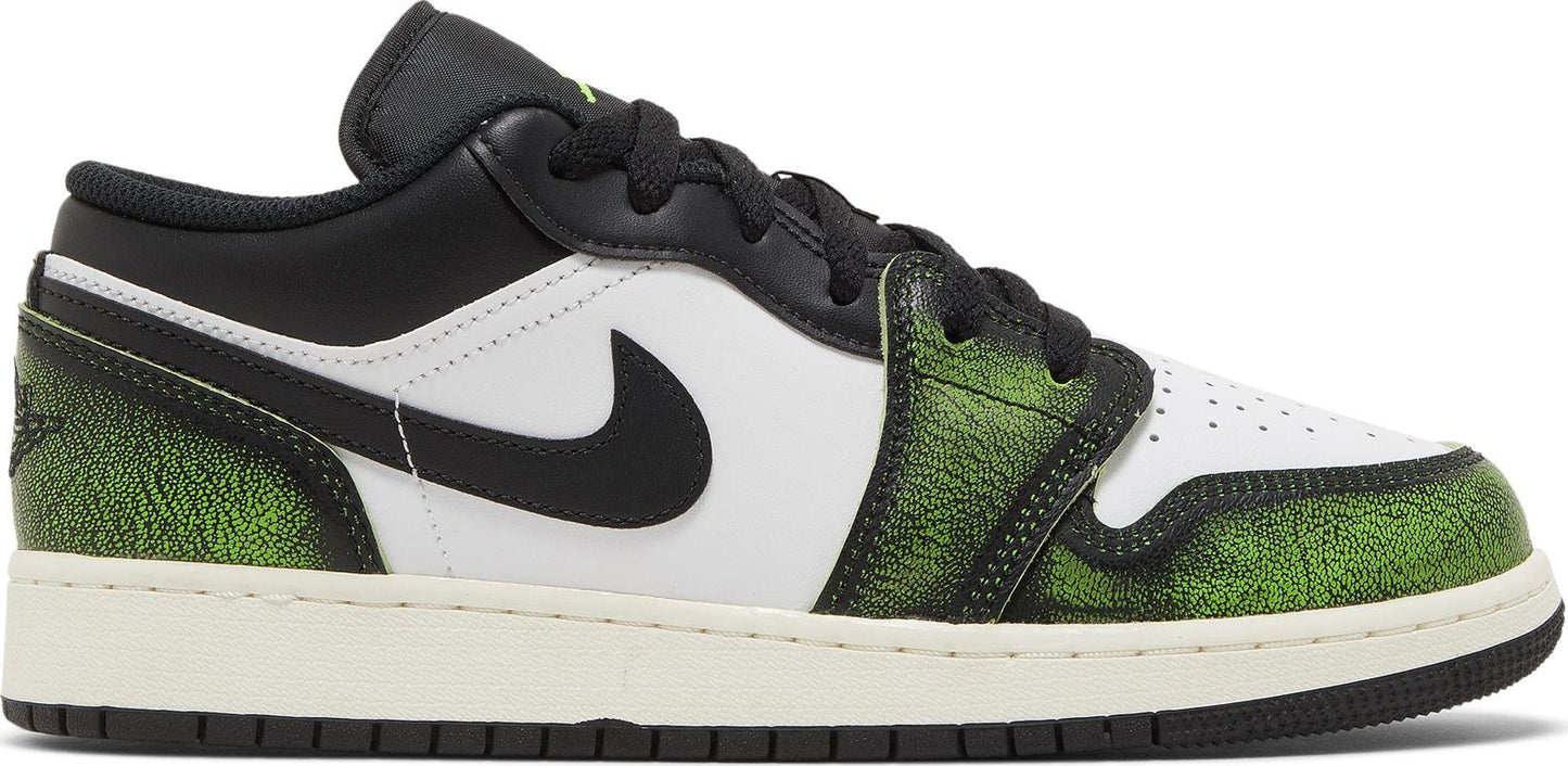 Grade School Air Jordan Retro 1 Low 'Wear Away Electric Green (Gs)'