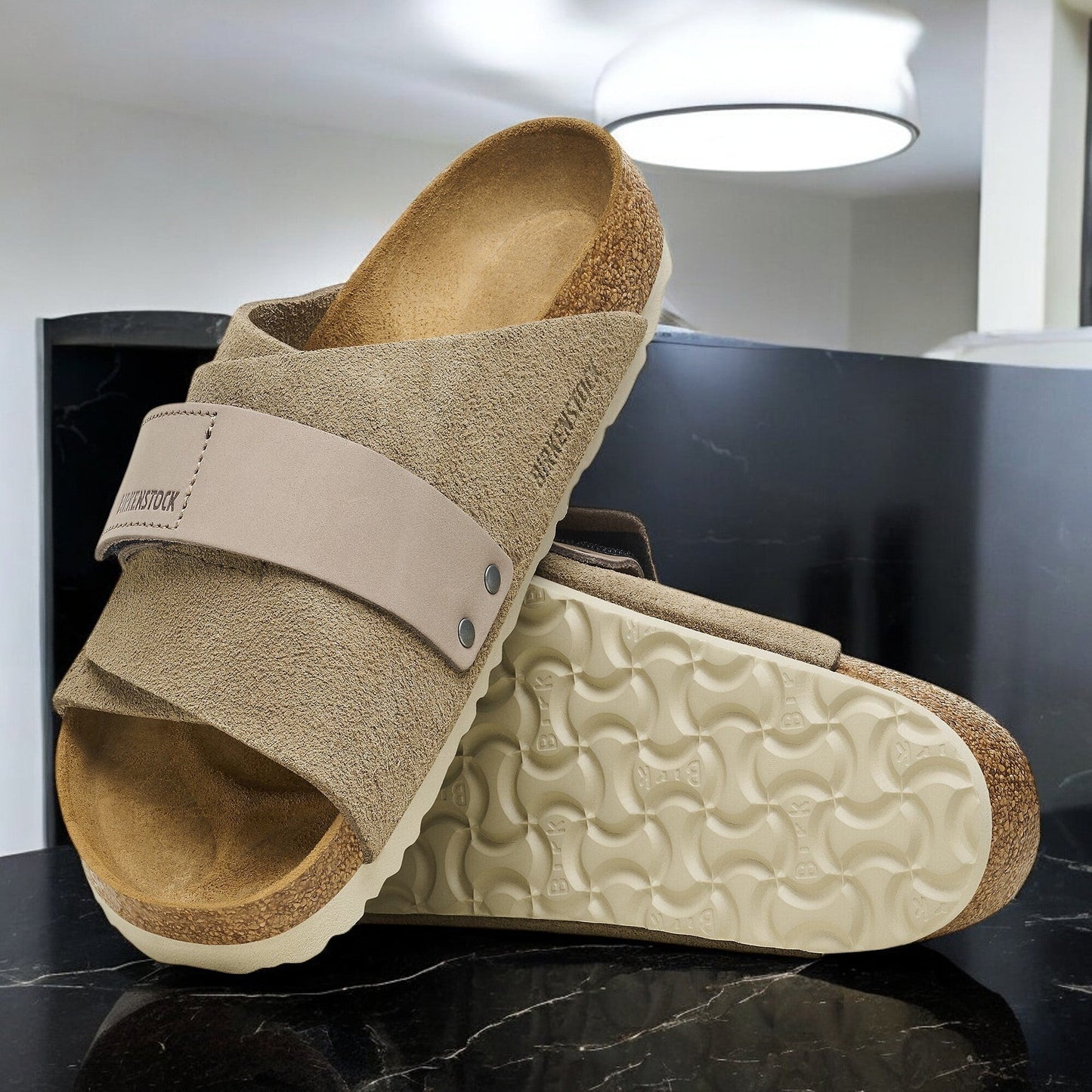 Women's Birkenstock Kyoto 'Nubuck Suede Taupe' (Narrow Width)