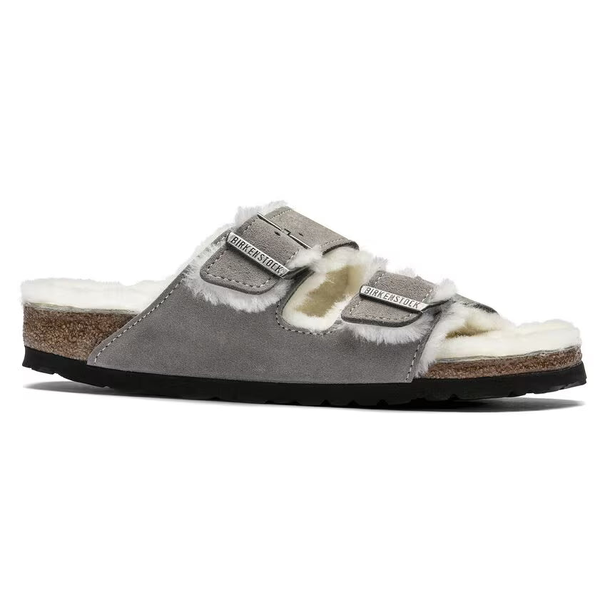 Birkenstock Arizona Shearling Suede Leather Stone Coin – Zulily