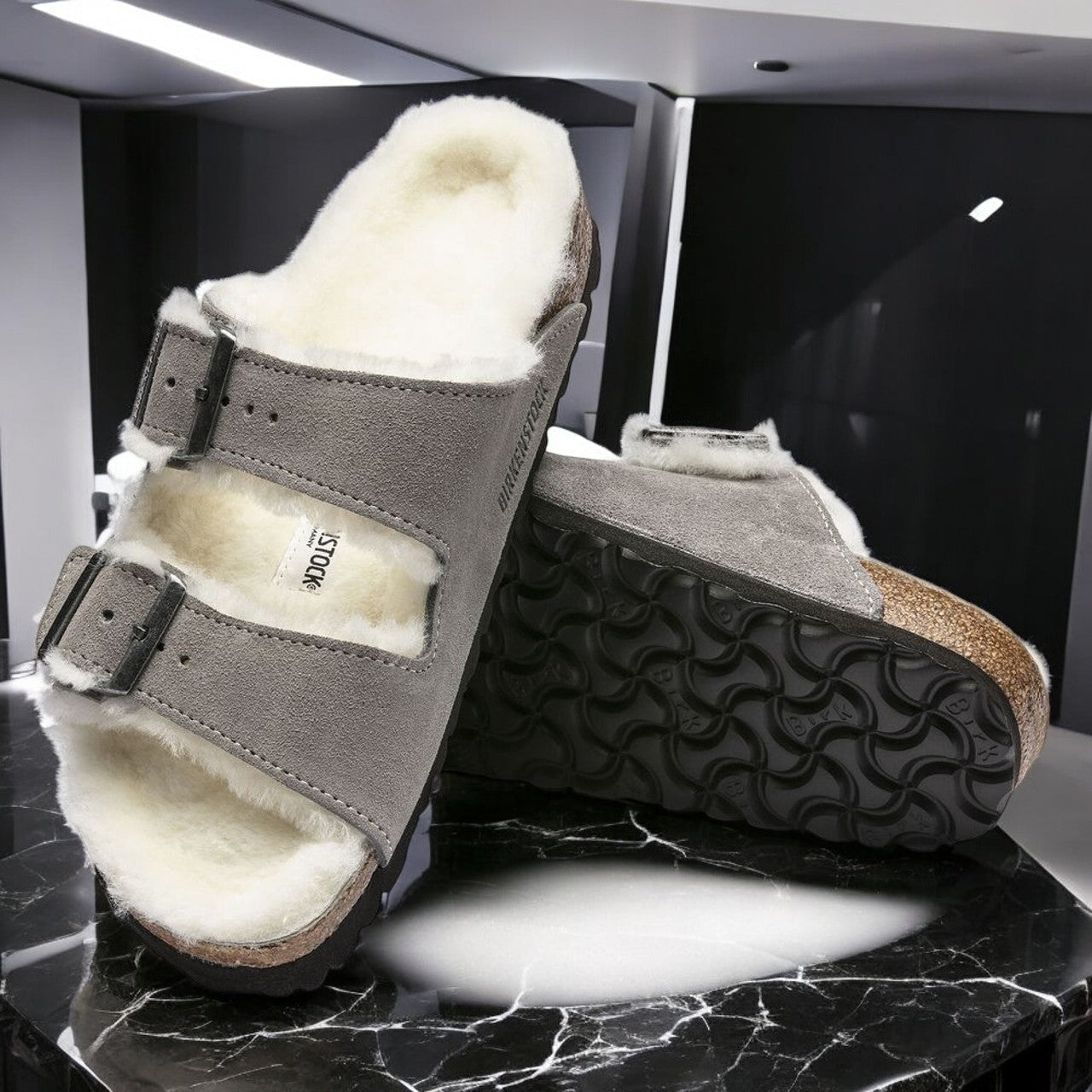 Birkenstock Arizona Shearling 'Narrow Fit' Sneakers