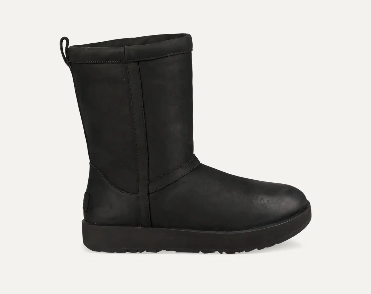 [1017509-blk] Womens Ugg Classic Short Ii Leather Boot 'black' - Black
