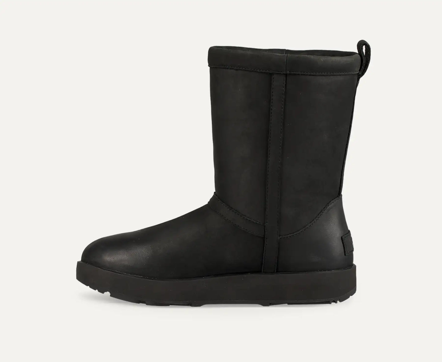 [1017509-blk] Womens Ugg Classic Short Ii Leather Boot 'black' - Black