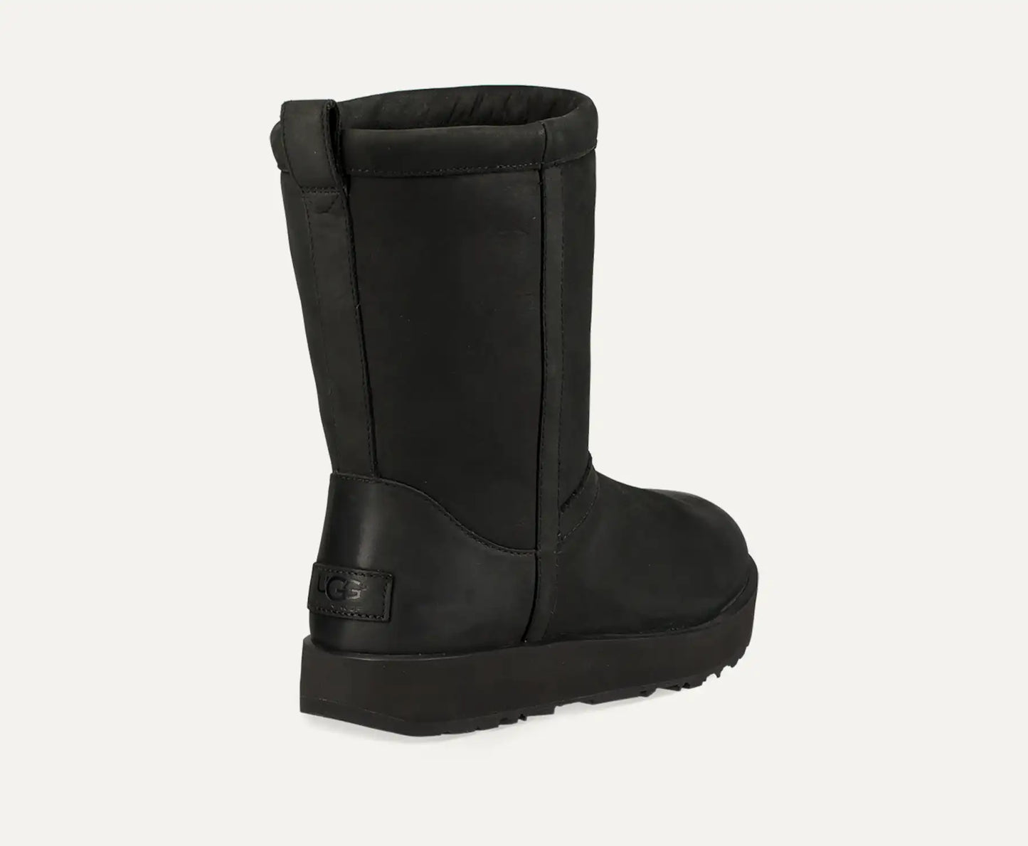 [1017509-blk] Womens Ugg Classic Short Ii Leather Boot 'black' - Black