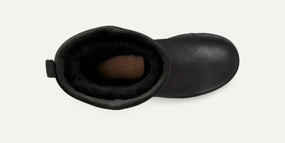 [1017509-blk] Womens Ugg Classic Short Ii Leather Boot 'black' - Black