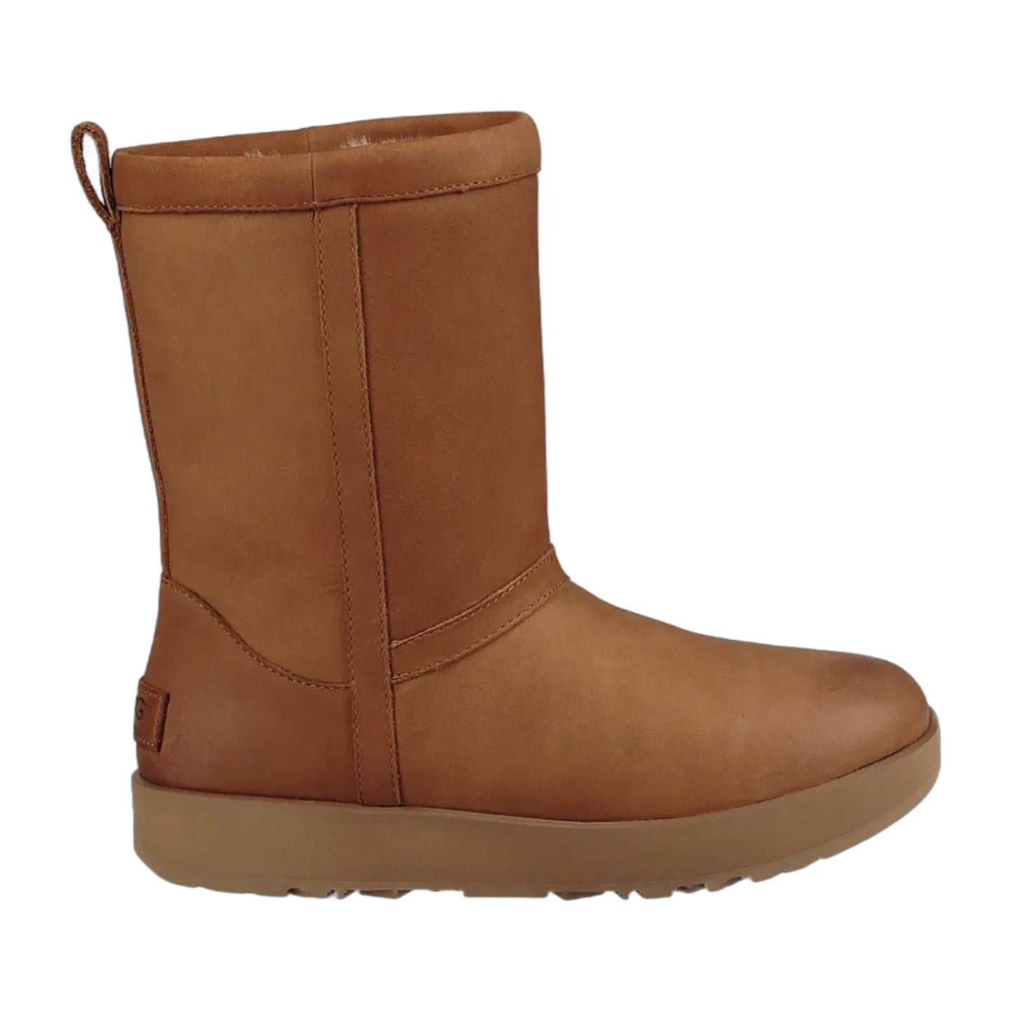[1017509-che] Womens Ugg Classic Short Ii Leather Boot 'chestnut'