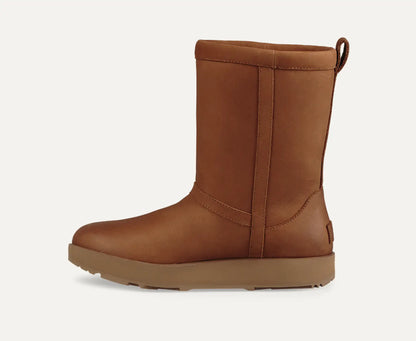 [1017509-che] Womens Ugg Classic Short Ii Leather Boot 'chestnut'