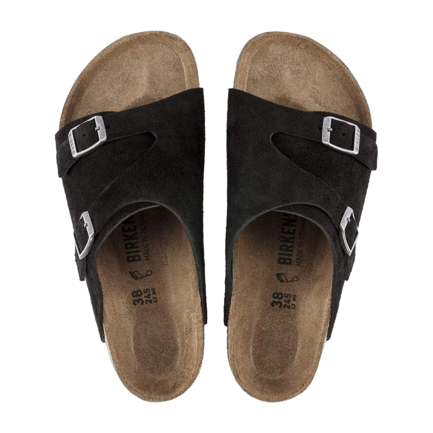 Birkenstock Unisex Zurich Bs Suede Leather Black