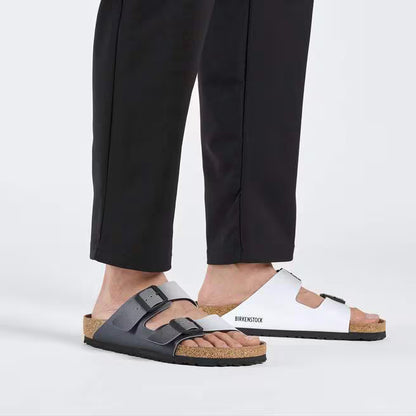 Birkenstock Arizona Split Birko-Flor Black / White Sandals