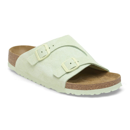 Birkenstock Unisex Zurich Suede Leather Faded Lime