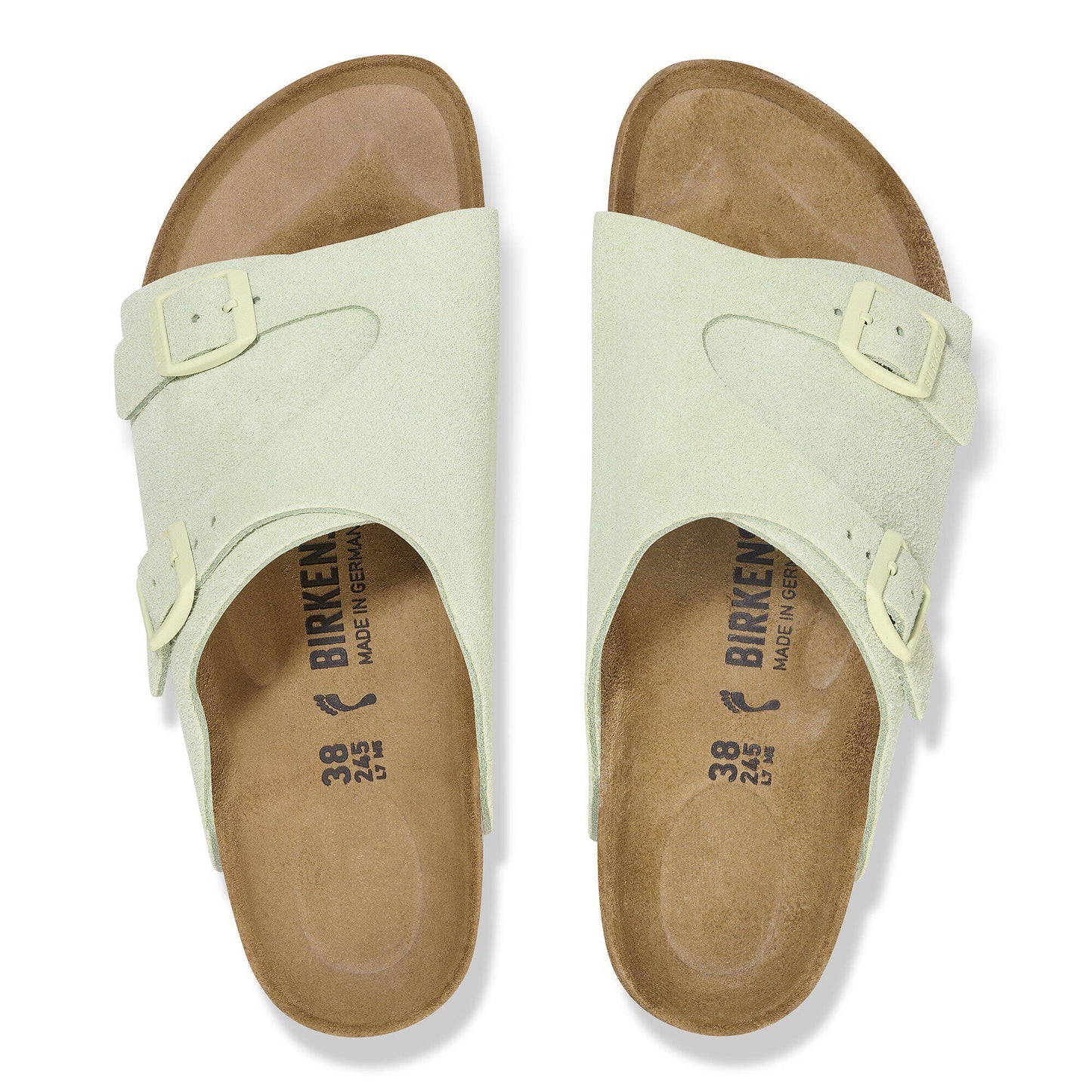 Birkenstock Unisex Zurich Suede Leather Faded Lime