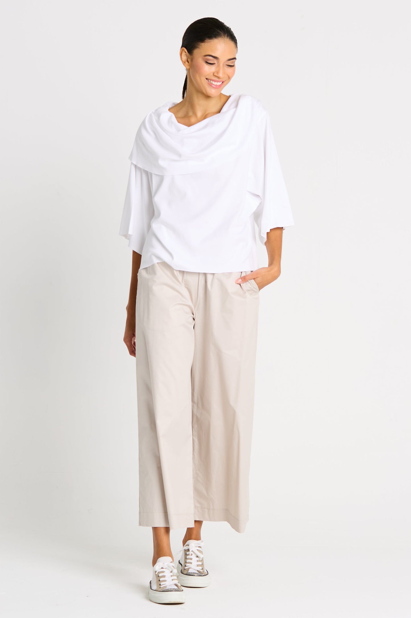 Pima Cotton Jackie O Top - White