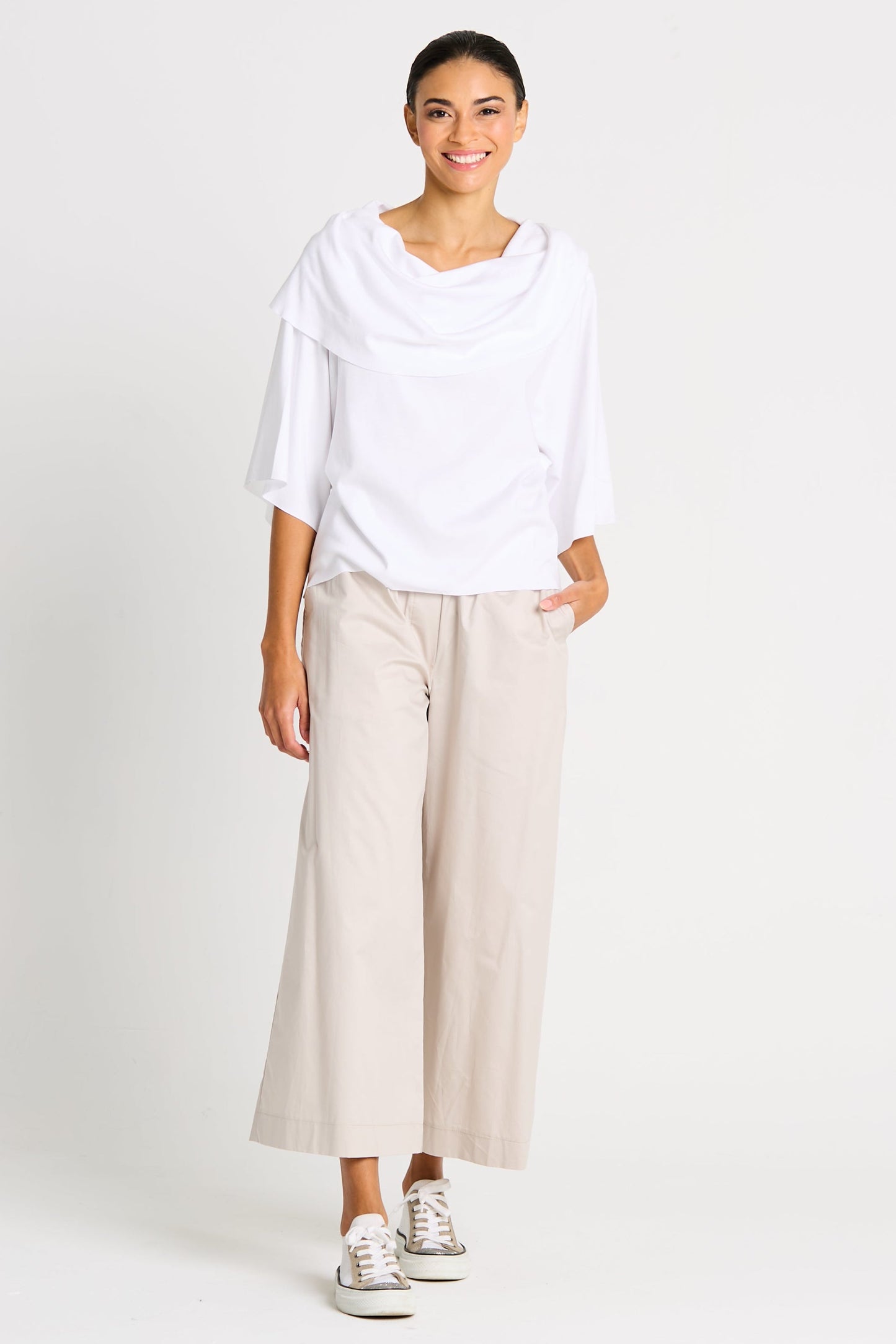 Pima Cotton Jackie O Top - White