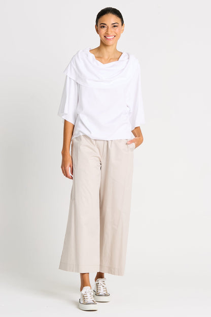 Pima Cotton Jackie O Top - White