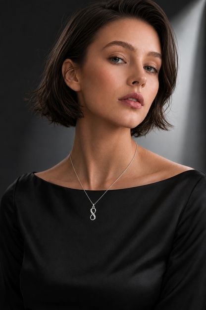 Silver Infinity Necklace  Made with Swarovski Crystals by callura