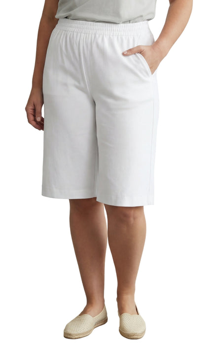 Women's Easy Pull on Bermuda Shorts in Denim and Twill