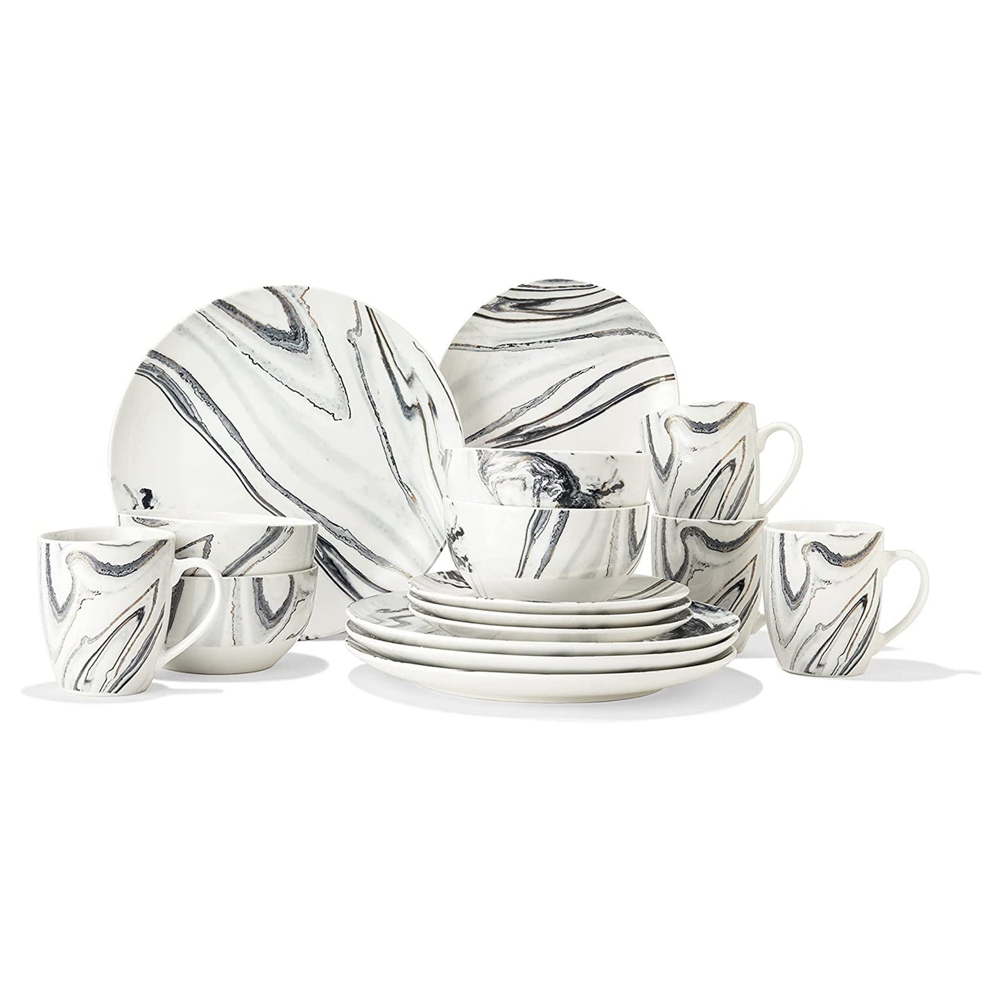 Jay Companies Marble Coupe 16-Piece Dinner Set