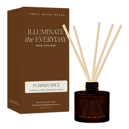 Pumpkin Spice Amber Tinted Glass Jar Reed Diffuser