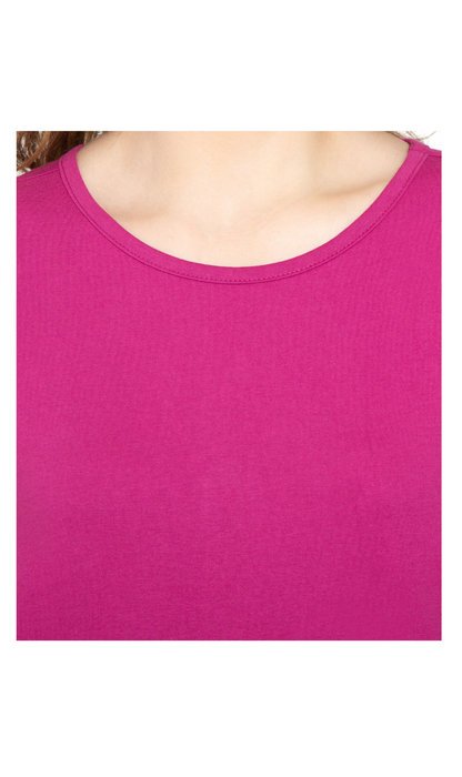 Women's Classic Comfort Fit 3/4 Sleeve length Crew Neck Jersey knit T-Shirt