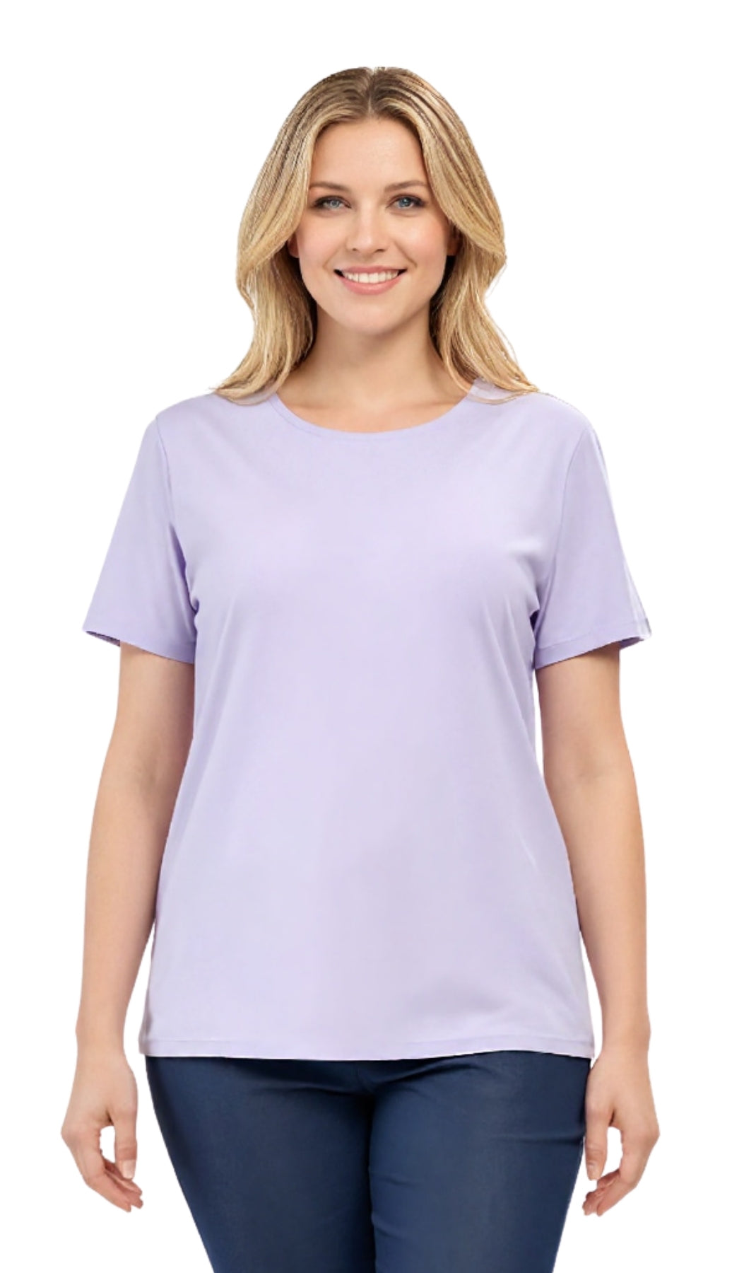 Women's Relaxed Fit Short-Sleeve Crew neck knit Tee Shirt