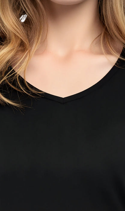 Women's Perfect Short-Sleeve V-Neck Tee Shirt - Cotton blend and Wrinkle Resistant