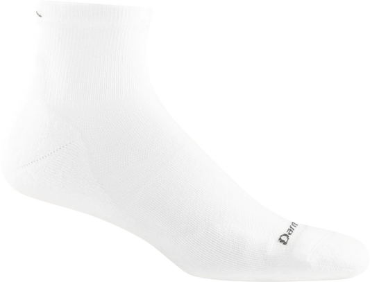 Darn Tough Run Quarter Ultra-Lightweight Cushion Running Mens Socks — White